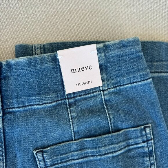 NWT Anthropologie The Colette Crop Wide-Leg Jeans Maeve Medium Blue Denim 27 - Picture 6 of 11